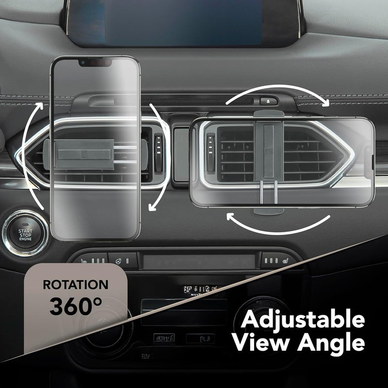 Cellularline Air Vent Car Phone Holder, 360° Rotating Smartphone Mount with Secure Two-Side Grip, Compact Universal In-Car Holder - Image 3