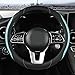 szttswamp Car Steering Wheel Cover Leather Steering Wheel Cover Blue Universal 14515 Inch Microfiber Leather AntiSlip Breathable Auto Steering Wheel Covers for Men Women BlackBlue - Image 2