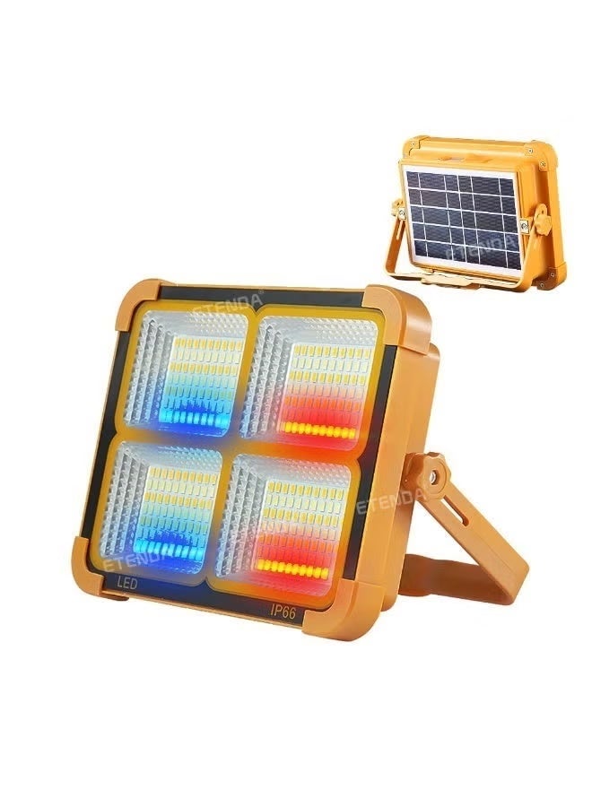 ETENDA Solar-Powered Dual-Color Portable Camping Floodlight - Camping Atmosphere Expert & Industrial-Grade Emergency Light | IP66 Waterproof + Emergency Phone Charger + Strong Magnetic Hanging | Essential for Camping/Home Emergency Use - Image 1