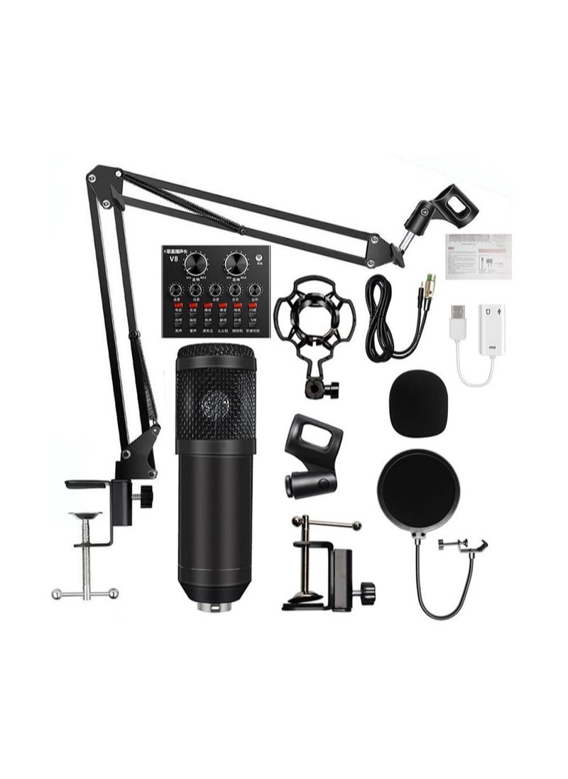 Generic Adjustable Recording Condenser Microphone Kit with V8 – Studio Quality Microphone with Mixer for Streaming, Podcasting, and Recording  - Image 3