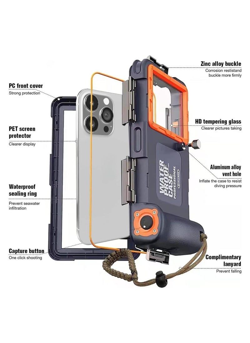 Generic - IP68 Waterproof Case for IPhone 16/Plus/Pro/Pro Max,Universal Diving Underwater Phone Case,Sealed Photography Protective Cover Suitable Swimming & Snorkeling - Image 1