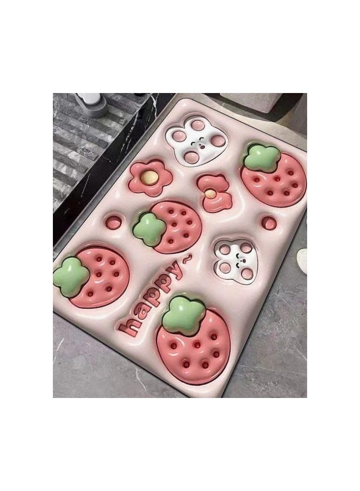 سجادة حمام من الألياف الدقيقة والسريعة المفعول للقطط سريعة الجفاف وغير قابلة للانزلاق متعددة الألوان - Image 3