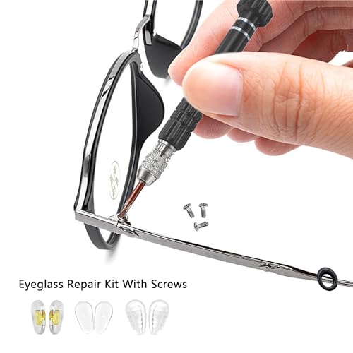 KJSHENDI Magnetic Eyeglass Repair Kit: Screws & Nose Pad Replacement - Eye Glass Professional Screwdriver Set/Anti-Slip Silicone Ear Hooks for Men Women Travel - Image 5