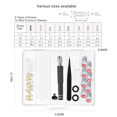 KJSHENDI Magnetic Eyeglass Repair Kit: Screws & Nose Pad Replacement - Eye Glass Professional Screwdriver Set/Anti-Slip Silicone Ear Hooks for Men Women Travel - Image 4