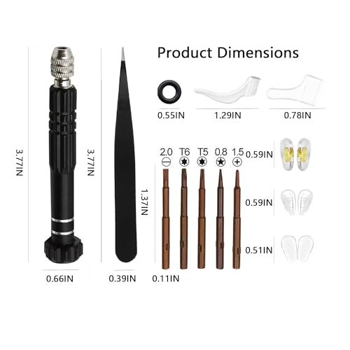 KJSHENDI Magnetic Eyeglass Repair Kit: Screws & Nose Pad Replacement - Eye Glass Professional Screwdriver Set/Anti-Slip Silicone Ear Hooks for Men Women Travel - Image 2