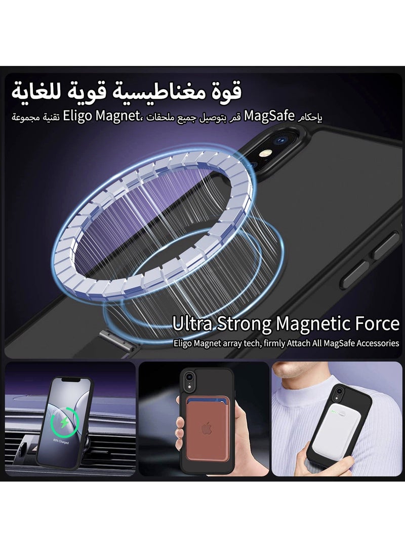 Asan Ge iPhone XS MAX Magnetic Case with Invisible Stand, Compatible with MagSafe Shockproof Protection Cover, Translucent Matte Slim Phone Case with Magnet for Apple XS Max (2018)(Black) - Image 2