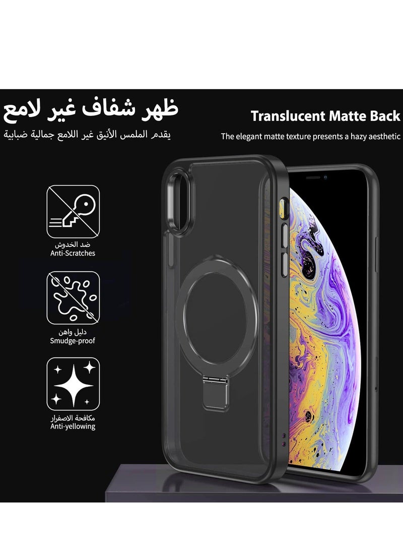 Asan Ge iPhone XS MAX Magnetic Case with Invisible Stand, Compatible with MagSafe Shockproof Protection Cover, Translucent Matte Slim Phone Case with Magnet for Apple XS Max (2018)(Black) - Image 5
