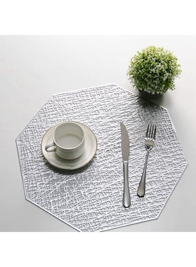 ناكسوس 6 قطع من مفارش الطاولة المقاومة للحرارة والمانعة للانزلاق المصنوعة من مادة البولي فينيل كلوريد البلاستيكية المجوفة لتزيين الطاولة للحفلات وحفلات الزفاف - Image 5