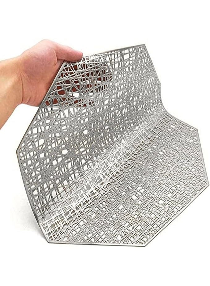 ناكسوس 6 قطع من مفارش الطاولة المقاومة للحرارة والمانعة للانزلاق المصنوعة من مادة البولي فينيل كلوريد البلاستيكية المجوفة لتزيين الطاولة للحفلات وحفلات الزفاف - Image 4