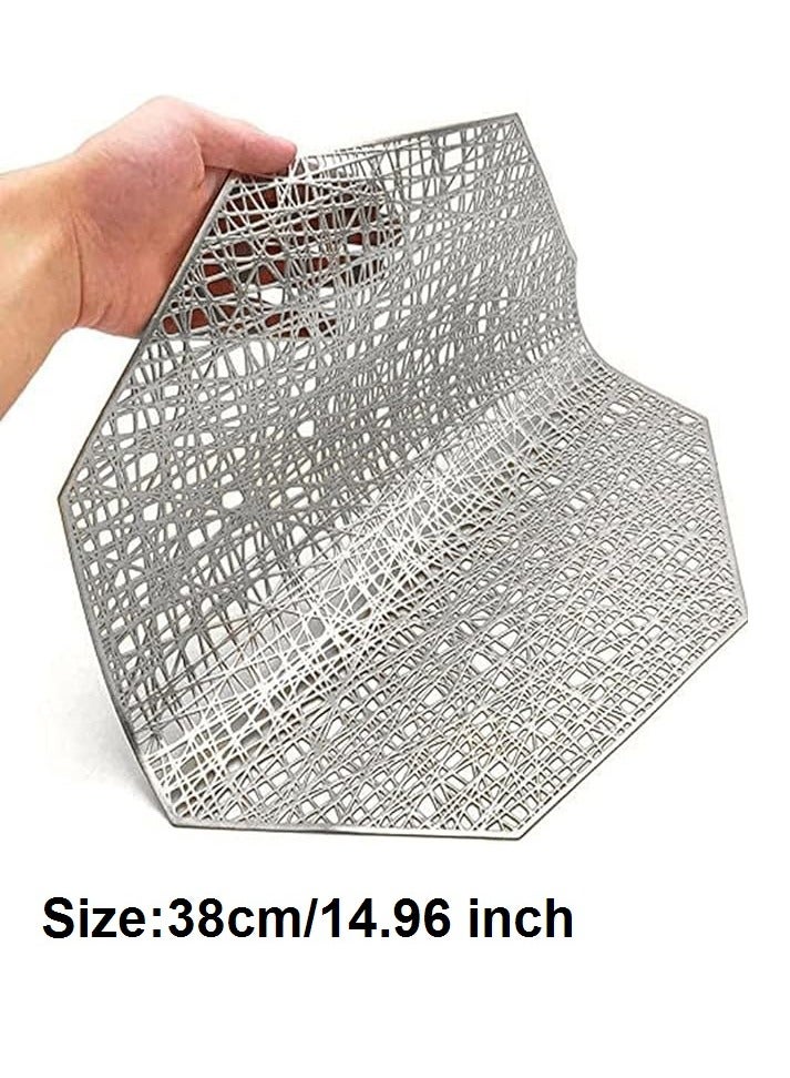 ناكسوس 6 قطع من مفارش الطاولة المقاومة للحرارة والمانعة للانزلاق المصنوعة من مادة البولي فينيل كلوريد البلاستيكية المجوفة لتزيين الطاولة للحفلات وحفلات الزفاف - Image 2