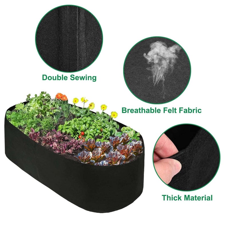 Feitore Fabric Raised Garden Bed, 2ft x 4ft Garden Grow Bags Planting Bed Rectangle Garden Containers for Vegetables Plants Flowers Outdoor - Image 4