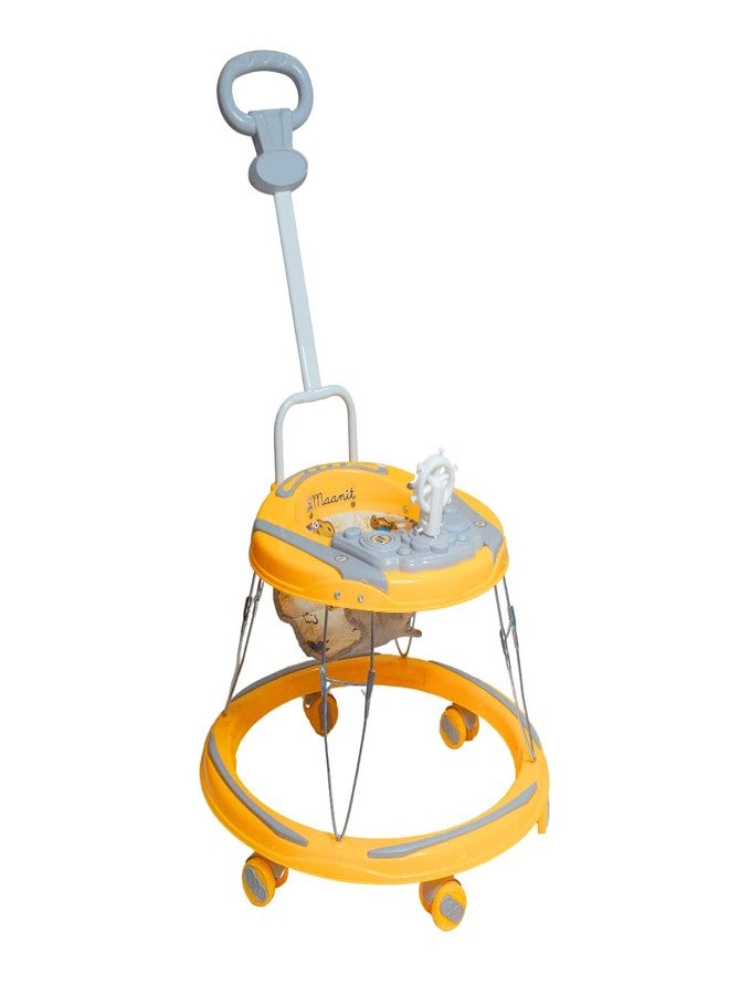 Maanit Baby Walkerr for Kids, Foldable Walkerr with Parent Control Handle | Walkerr for Baby with Music & Light, | Walkerr for 6-12 Months Boy & Girl (Yellow) - Image 1