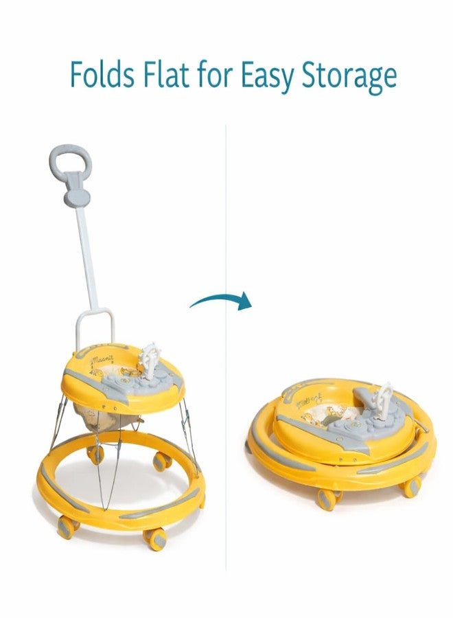 Maanit Baby Walkerr for Kids, Foldable Walkerr with Parent Control Handle | Walkerr for Baby with Music & Light, | Walkerr for 6-12 Months Boy & Girl (Yellow) - Image 5