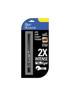 Blue Heaven 2X Intense Kajal, Black Shock | With Soothing Aloe Vera | Upto 24Hr Stay | Long Lasting & Smudge Proof Pencil, Black Matte Finish, 0.30Gm  - Image 1