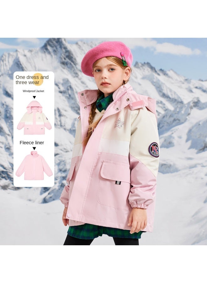 Badibadi Three-in-one Detachable Hooded Outerwear For Girls, Versatile Spring/autumn Coat With Warm Layering Options - Image 4