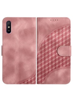 HuHa Case Cover For Xiaomi Redmi 9A/9AT/9i YX0060 Elephant Head Embossed Phone Leather Case with Lanyard Pink 