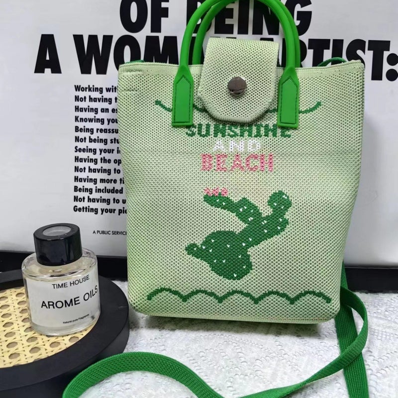 Cute Cartoon Knitted Mobile Phone Bag Women'S Korean-Style All-Match One-Shoulder Crossbody Bag Travel Coin Purse Small Handbag - Image 3