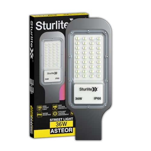 Sturlite Asteor 36W LED Street Light| Cool White 6500K Color Temperature LED Street Lamp| IP66 Waterproof Surge Protection Focus Light for Garage, Parking, Garden, Playground & Sidewalks - (Pack of 1) - Image 1