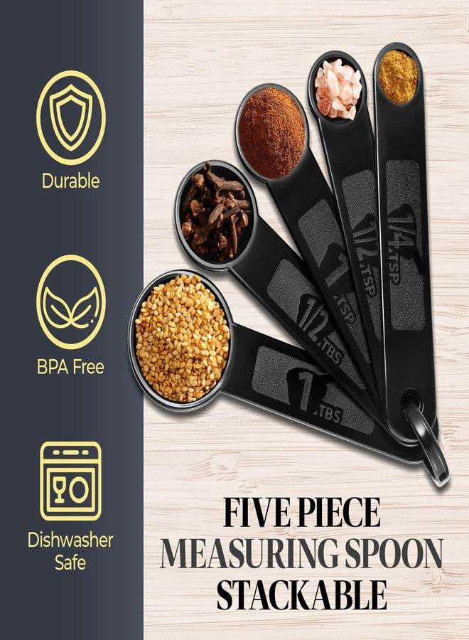 BAKKENMASTER Precision Measuring Spoon Set - 5-Piece l Kit for Accurate Cooking & Baking - Easy Nesting, Dishwasher Safe - Essential Kitchen Tools - Image 3