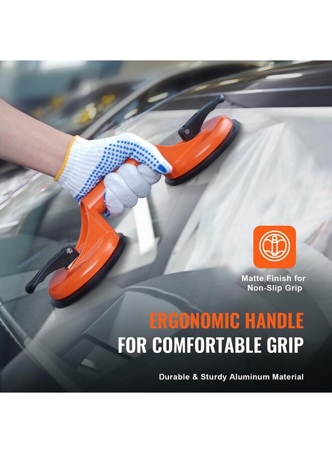 قطعة من أكواب شفط الزجاج، مقبض لوح فراغ من الألومنيوم عالي التحمل مع خطافات لحمل الزجاج الكبير، والزجاج المتحرك، وتركيب فجوات الأرضية والنوافذ، ورافعة البلاط، وسحب الخدوش (برتقالي) - Image 5