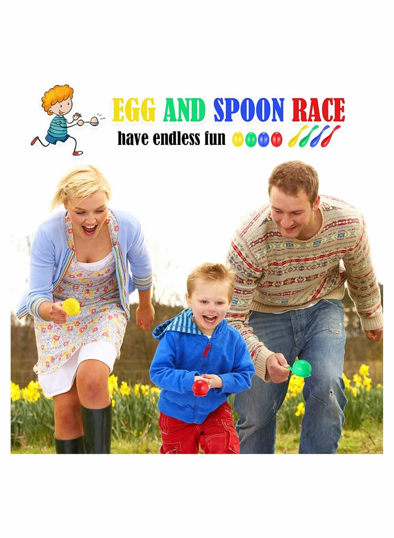 Potato Sack Race Bags Egg and Spoon Race Legged Relay Race Bands Elastic Tie Rope for Kids and Family Activity Outdoor Game Lawn Games 6 Player Games  - Image 3