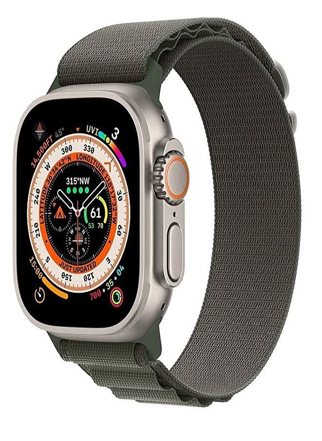 Generic - Alpine Loop strap for Apple watch band Ultra 42mm 44mm 45mm 49mm nylon bracelet Sport Strap with Metal Steel G‑Hook For iWatch series 7 6 5 4 8 Se - Olive - Image 1