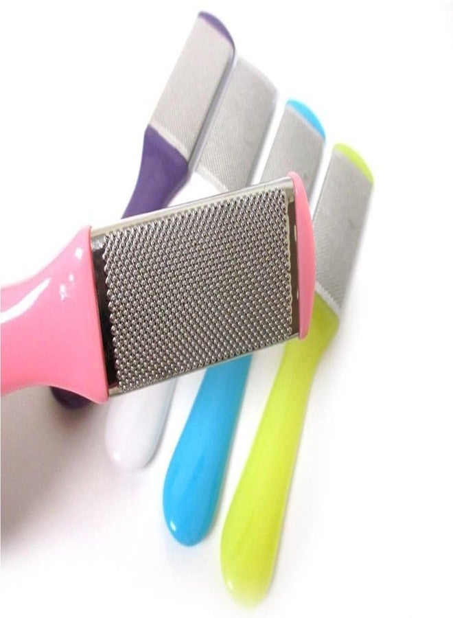 AISHU Stainless Steel Dual Sided Pedicure Foot File Foot Scraper 2pcs (Random Color) - Image 2