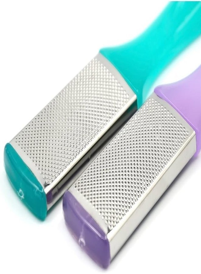 AISHU Stainless Steel Dual Sided Pedicure Foot File Foot Scraper 2pcs (Random Color) - Image 4