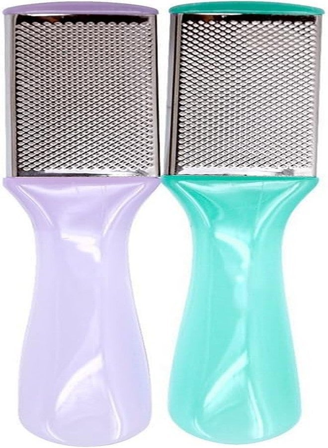 AISHU Stainless Steel Dual Sided Pedicure Foot File Foot Scraper 2pcs (Random Color) - Image 1