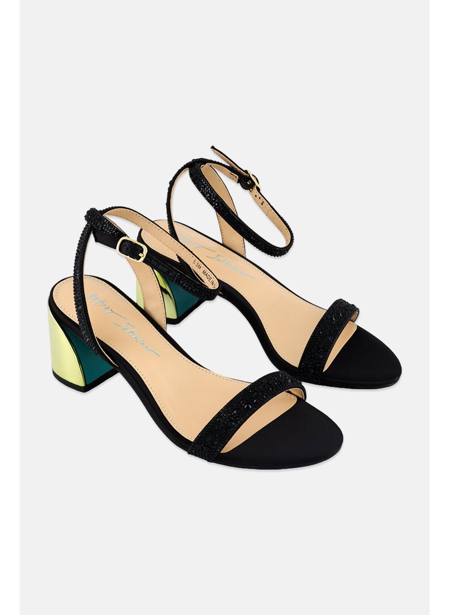 Betsey Johnson Women Adjustable Buckle Closure Sandals, Black  - Image 1