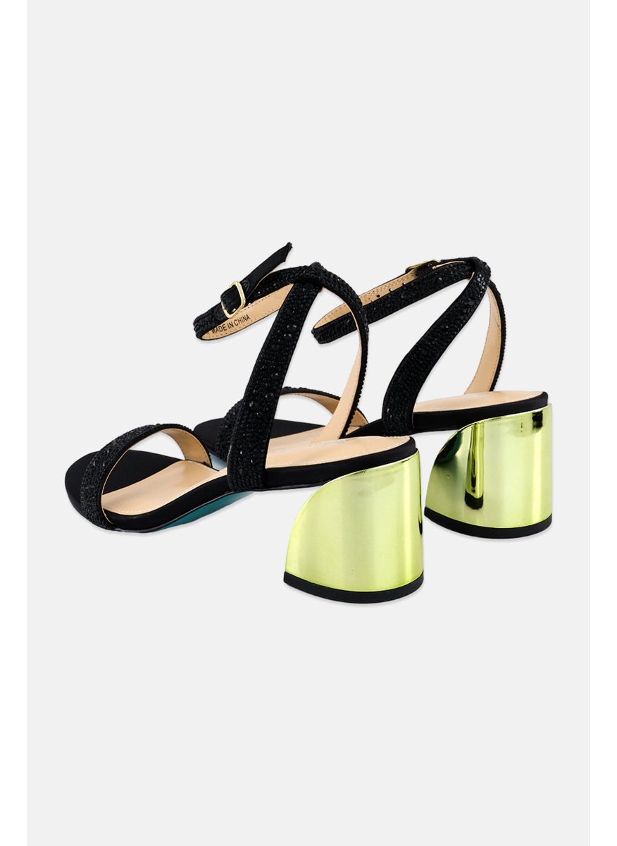 Betsey Johnson Women Adjustable Buckle Closure Sandals, Black  - Image 2