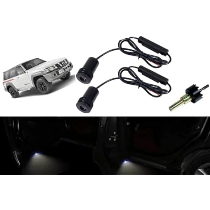 Vierex Fit For Nissan Patrol Y61 Super Safari Desert Logo Welcome Door Logo Light Special Design For Super Safari Group Y61 Accessories NoFade Glass Lens Hd Projector Light 2Pc Set - Image 2
