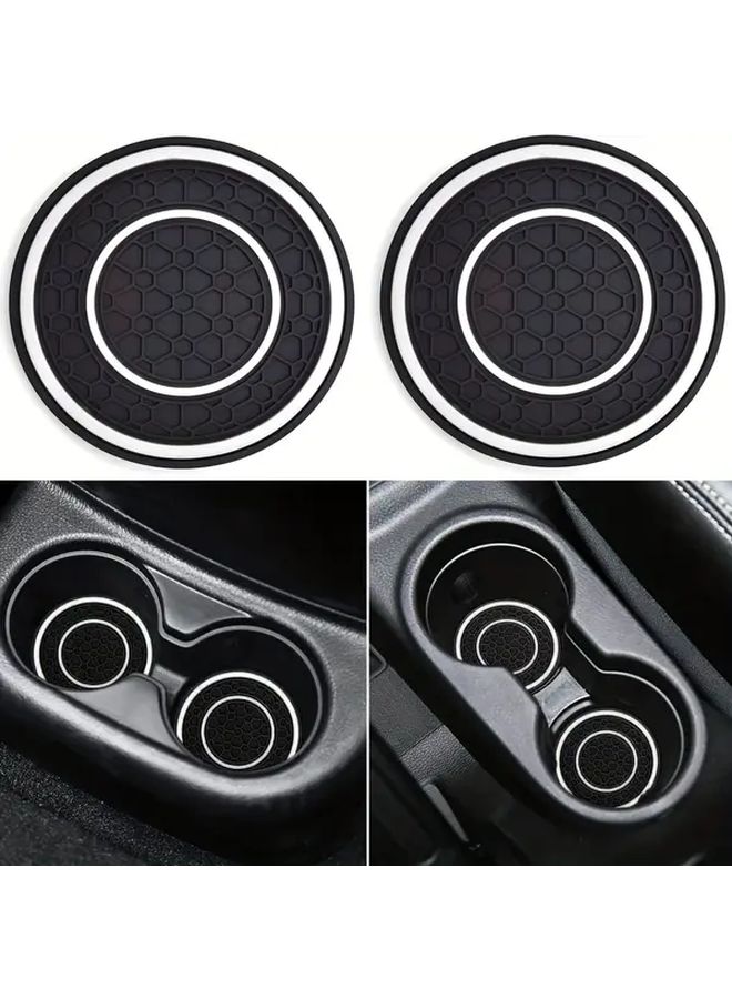 2pcs Red Black Heavy Duty Rubber Car Cup Holders Easy Clean Coasters - Image 5