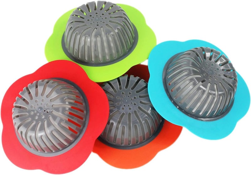 KRIVETY Silicone Sink Drain Strainer for Kitchen Sink Drain Strainer Lavatory Hair Catcher Kitchen WasteGarbage VegetableFruitsBathroom Sink Stopper 45 Diameter Pack of 4 - Image 2