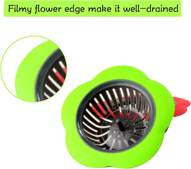 KRIVETY Silicone Sink Drain Strainer for Kitchen Sink Drain Strainer Lavatory Hair Catcher Kitchen WasteGarbage VegetableFruitsBathroom Sink Stopper 45 Diameter Pack of 4 - Image 5