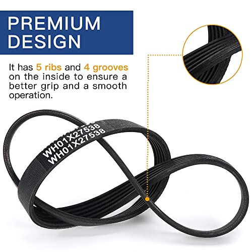 Reyhoar WH01X27538 Washer Drive Belt, Fit for GE, Hotpoint Clothes Washing Machine, Replaces AP6328256, 4587903, PS12299369 - Image 3