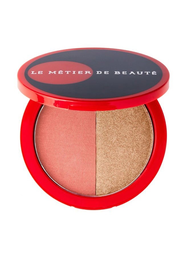 Le Metier De Beaute MĒTIER Blush Highlighter Duo for a Radiant Glow, Magnetic Compact (Casablanca) - Image 1
