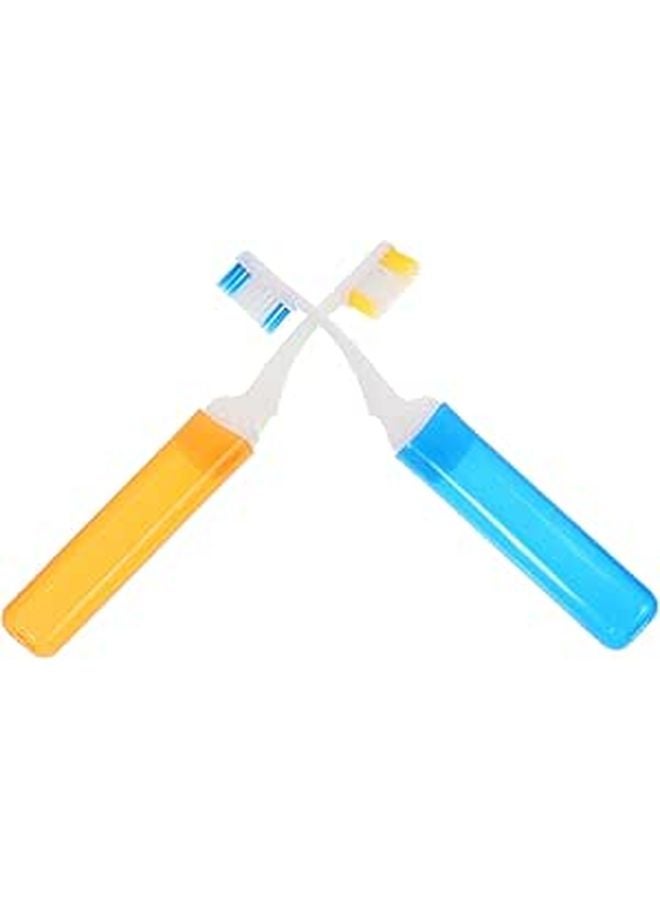 Folding Portable Toothbrush Set With Cover Soft Bristles For Travel Camping Daily Oral Care - Image 1