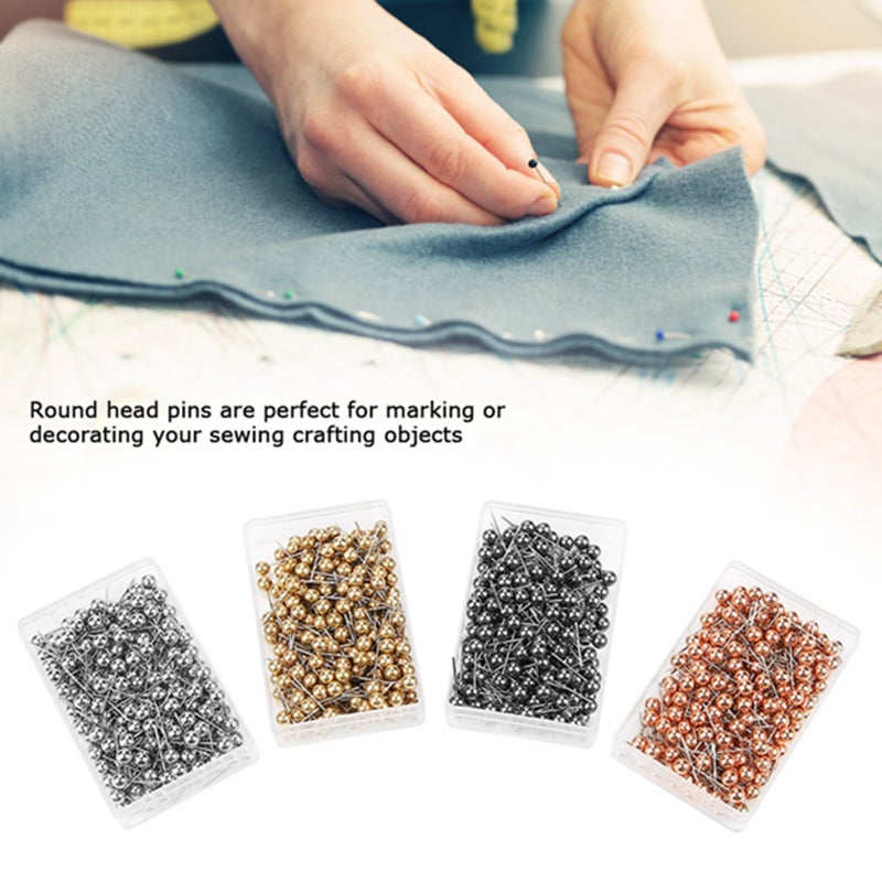 800pcs Multi Color Round Pearl Head Pins Dressmaking Sewing Fixed Marking Tool - Image 3