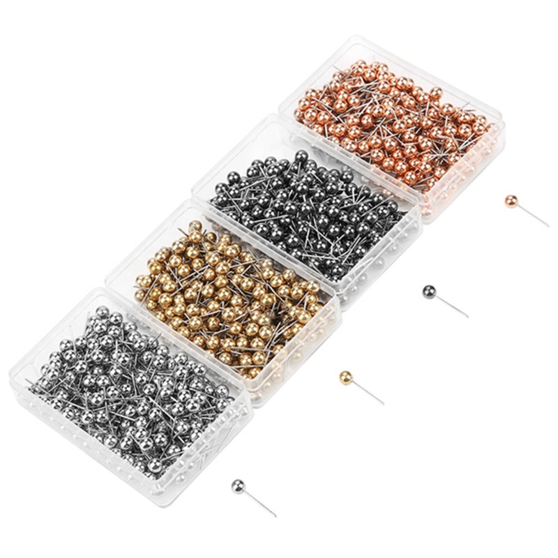 800pcs Multi Color Round Pearl Head Pins Dressmaking Sewing Fixed Marking Tool - Image 1
