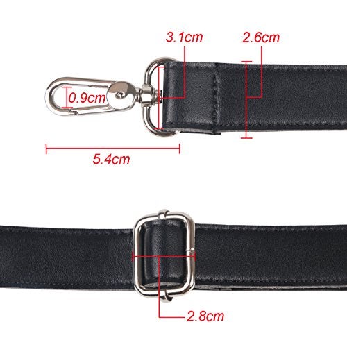 BOMKEE Purse Straps Bag Shoulder Leather Strap Replacement 61 Inch Synthetic Messenger Bag Strap with Metal Swivel Hooks for Bag Wallet DIY Purse (Black) - Image 5