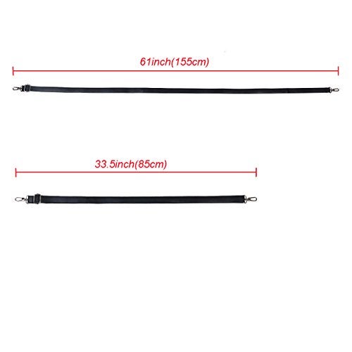 BOMKEE Purse Straps Bag Shoulder Leather Strap Replacement 61 Inch Synthetic Messenger Bag Strap with Metal Swivel Hooks for Bag Wallet DIY Purse (Black) - Image 4