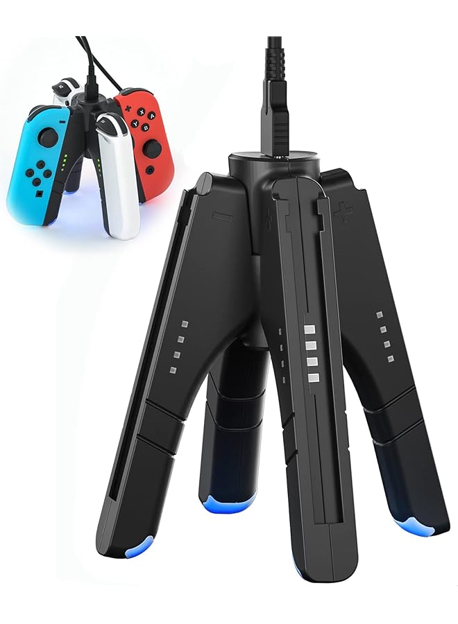 KASTWAVE 4 In 1 Joycon Charger Grip For Nintendo Switch/Oled Joy Con Charging/Comfort Grip/Storage Controller Holder For Switch Joycon / 3Rd Party Joypad - Image 1