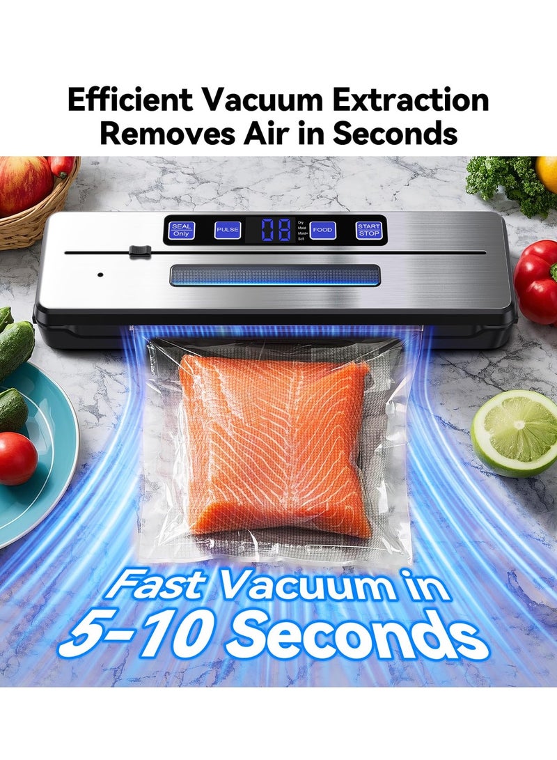 جوبيلين جهاز تفريغ الهواء، جهاز ختم الطعام التلقائي، نظام إغلاق الهواء لتفريغ الطعام لتخزين الطعام وحفظ الطعام وأوضاع الطعام الجافة والرطبة - Image 2