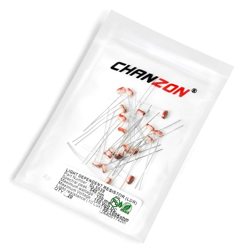 CHANZON مقاوم ضوئي 5 مم 5 Ω 5539 GL5539 20 قطعة حساس للضوء - Image 4
