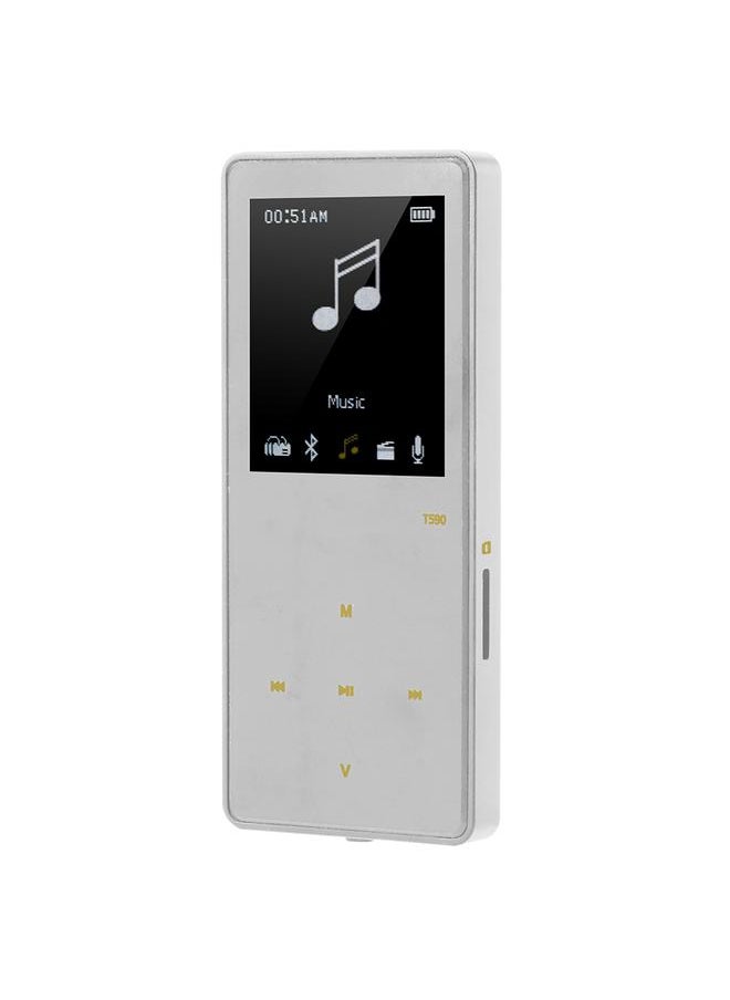 Thoraya 8G Portable Mini Bluetooth HIFI Lossless MP3 Music Player with Touch Screen TF Card (Silver)  - Image 1