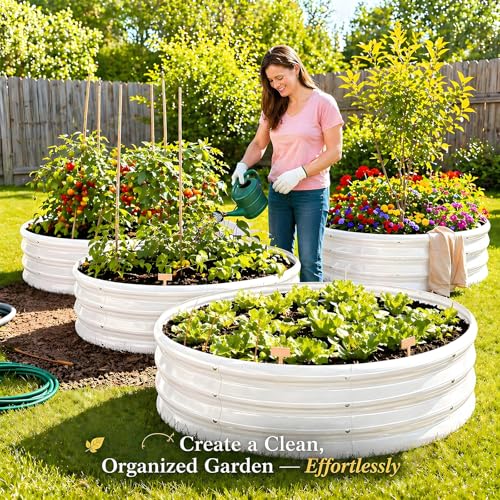 XGMDD Heavy Duty Round Raised Garden Bed, 3FT Thickened Galvanized Metal Planter Box, 0.7mm Reinforced Rust-Resistant, Easy DIY Assembly Above Ground Gardening Bed for Vegetables, Flowers & Herbs - Image 2