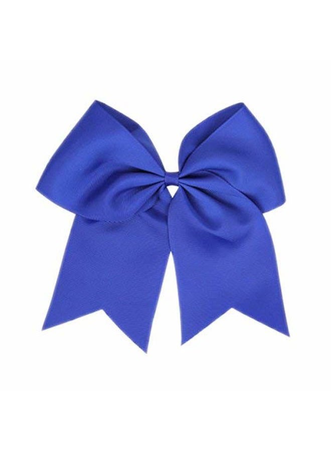 ZOONAI Women Teen Girls Large Classic Hair Accessories Big Hair Bow Ponytail Holder Hair Tie (Blue) - Image 1