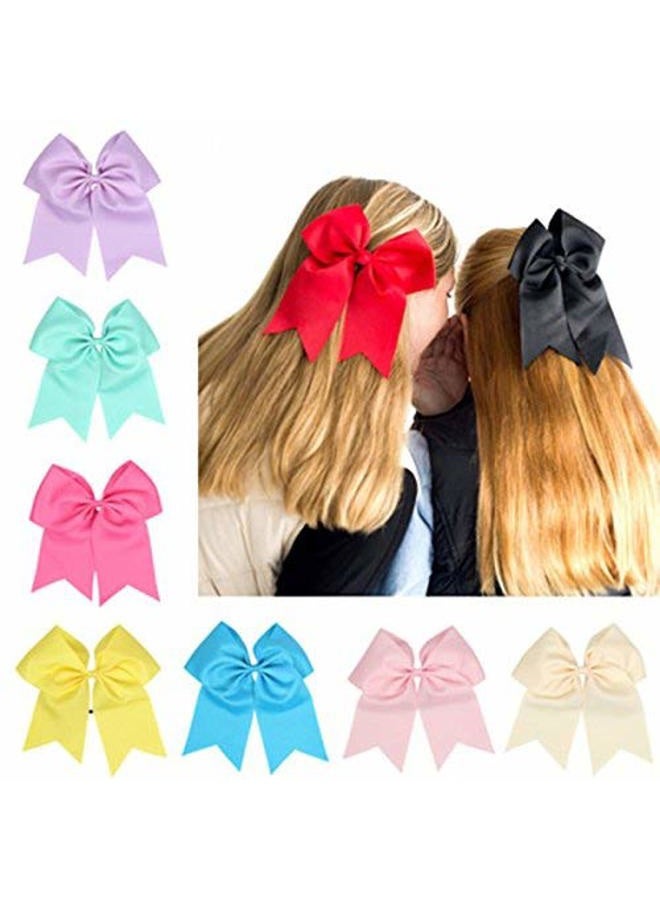 ZOONAI Women Teen Girls Large Classic Hair Accessories Big Hair Bow Ponytail Holder Hair Tie (Blue) - Image 3