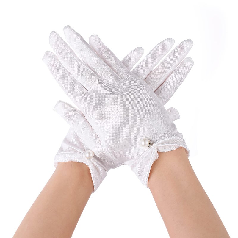 Yolev Satin Gloves for Women - Wrist Length Opera Wedding Banquet Dress Gloves for Dinner Party - Image 1